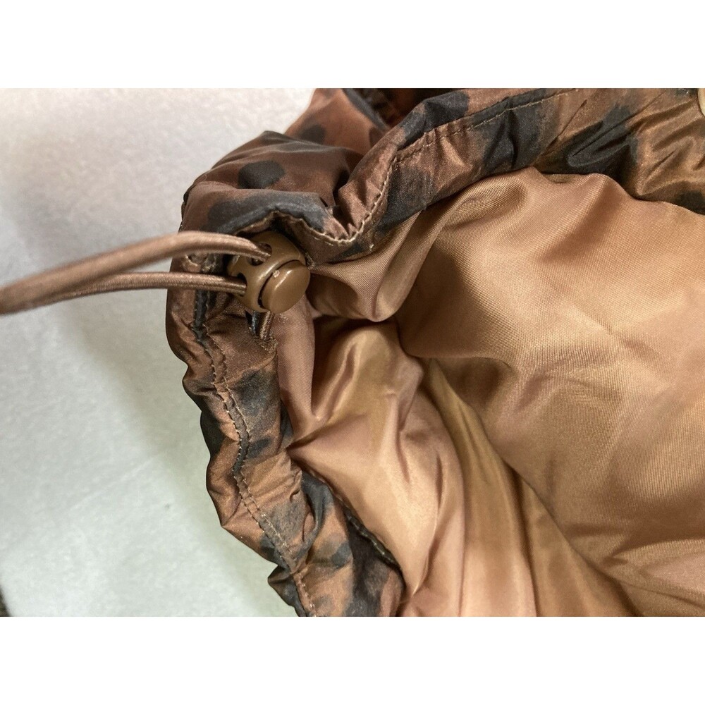 Old Navy Women’s Large Brown Black Animal Print Puffer Vest Sleeveless Pockets - Picture 4 of 7